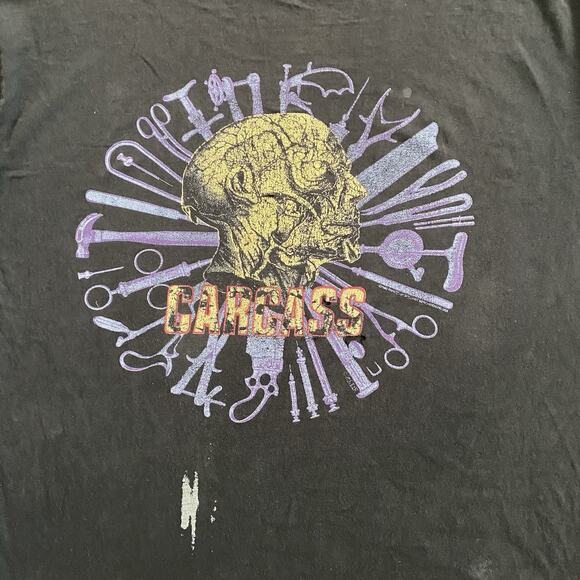 Vintage 90s Carcass Necroticism Death Metal Band Entombed Obituary T-Shirt XL - Picture 3 of 8